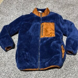 Tommy Bahama Kids Blue Fleece Orange Accent Jacket Sz: Large 10/12 See Note
